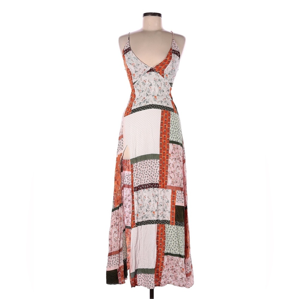 Patchwork cotton maxi dress